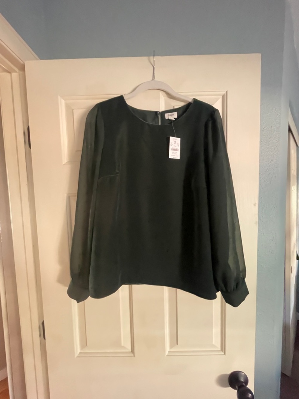 New with tags Jcrew size small green long sleeve top